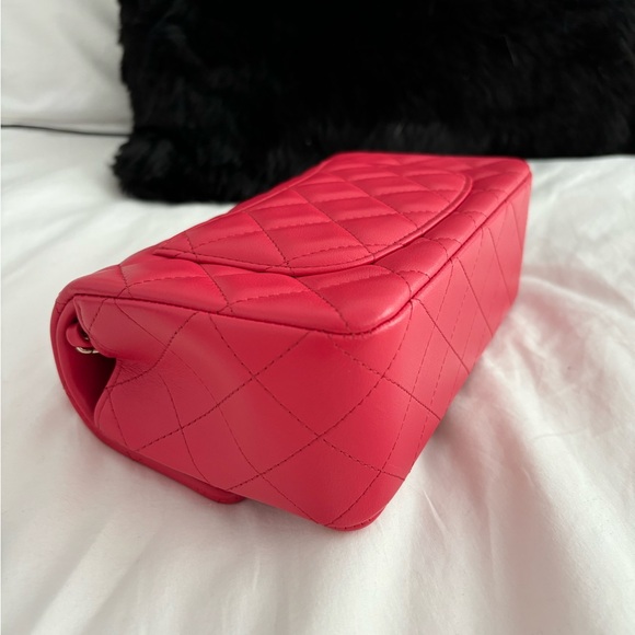 NWT 🖤 CHANEL 24S Red Lambskin Mini Classic Flap Bag - Picture 15 of 16